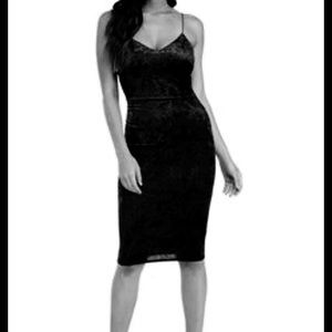 Lk New Black Windsor Velour Bodycon Midi Dress S